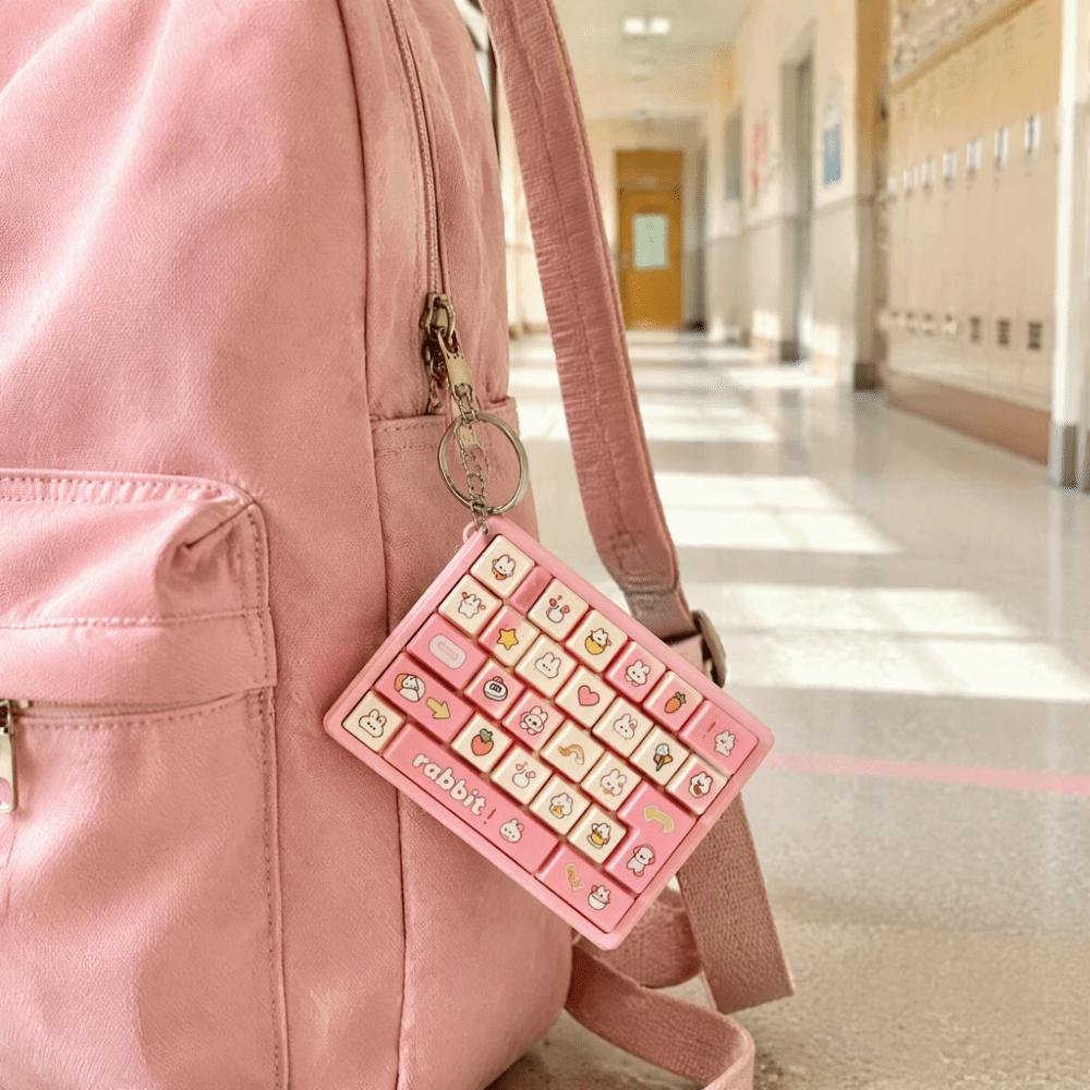 Creative Style Decompression Button Toy Cute Design Keyboard Keychain Accessories Gift