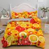 Fruit Raspberry Duvet Cover King Queen Double Size 3D Grapefruit Blueberry Print Soft Bedding Set 2/3pcs Polyester Quilt Cover