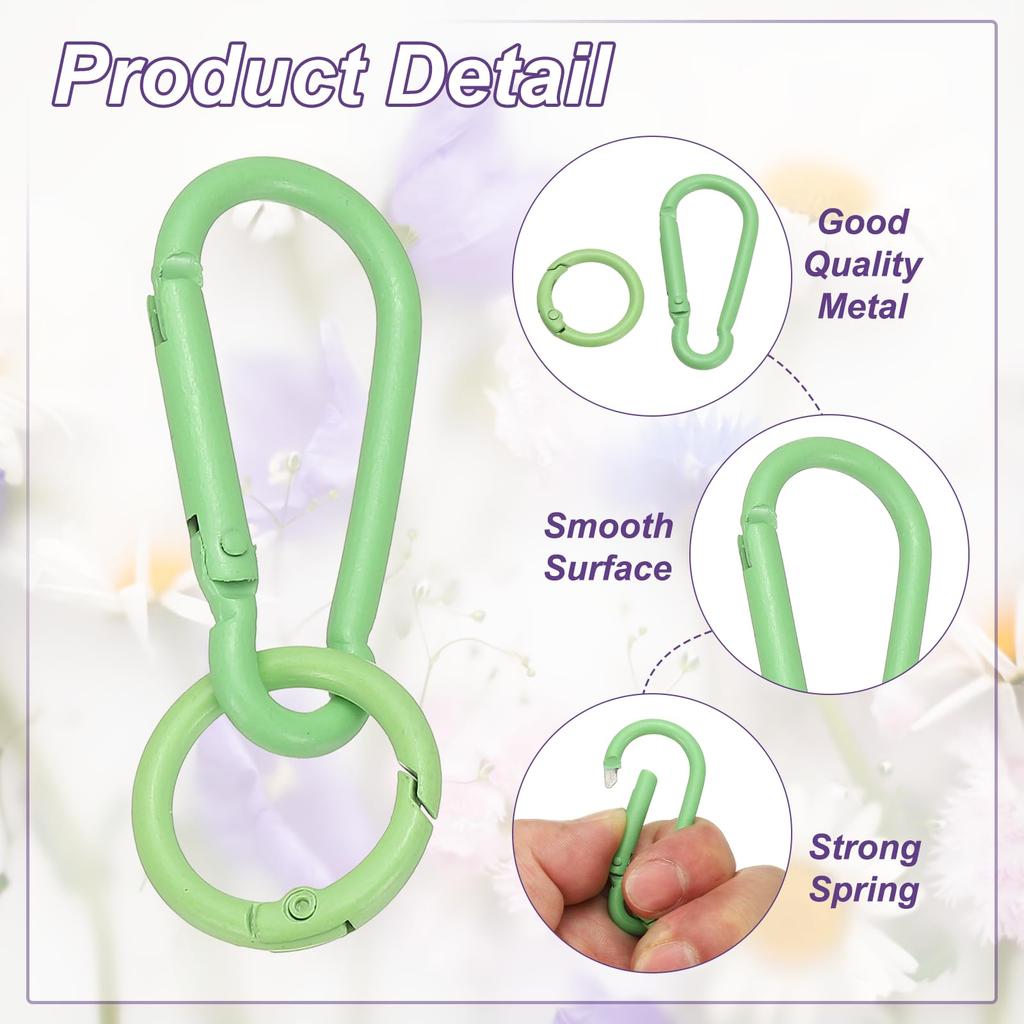PATIKIL 10Pcs Keychain Clip with O-Ring Green/Blue Small Metal Alloy
