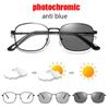 Photochromic Sunglasses Brand Vintage Outdoors UV400 Sun Glasses Anti Blue Light Women Men Square Frame Glasses