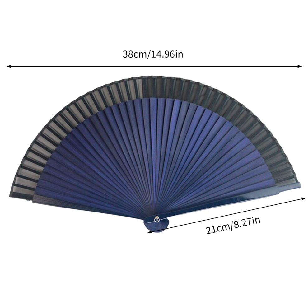 Traditional Chinese Styles Portable Folding Fan With-Blue
