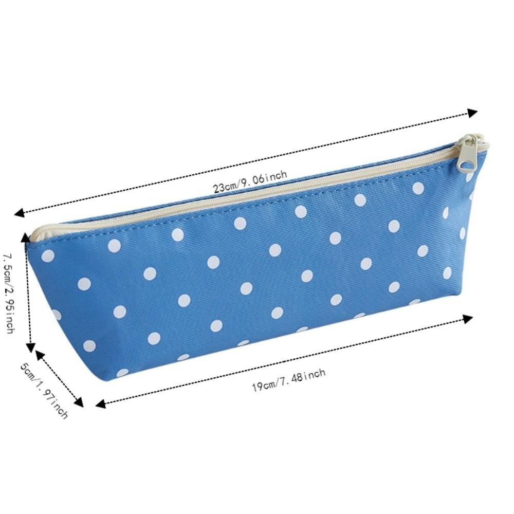 Polka Dot Pen Bags Large Capacity Stationery Bag New Makeup Pouch Office Supplies
