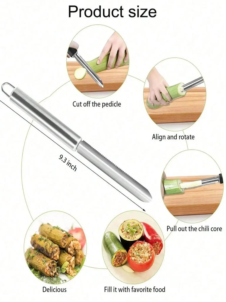Vegetable Corer Tool Fruit and Vegetable Corer Pepper Pitter Tomato Corer Remover Cherry Pitter Zucchini Corer To Remove Seeds