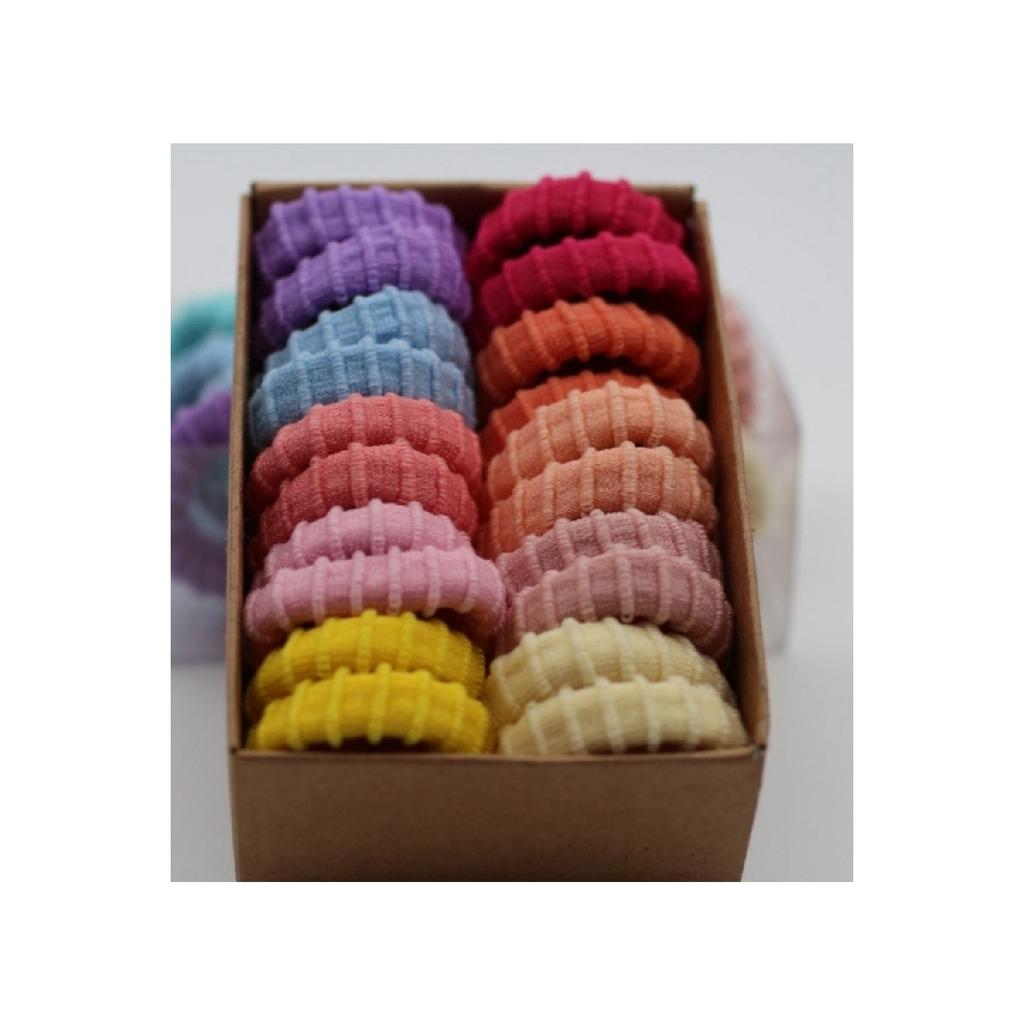 Женская красочная ультрагибкая зубчатая коробка из 20 наборов резиновых пряжек для полотенец