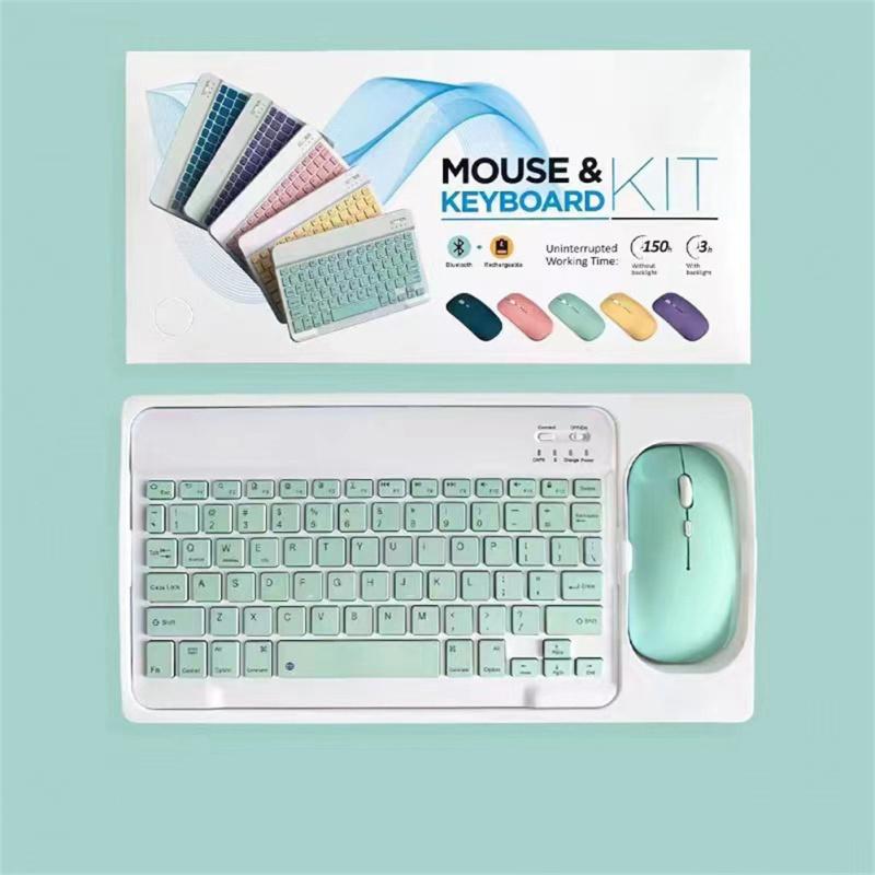 Mini Wireless Bluetooth-compatible Keyboard Mouse Set Rechargeable Compatible For Android Ios