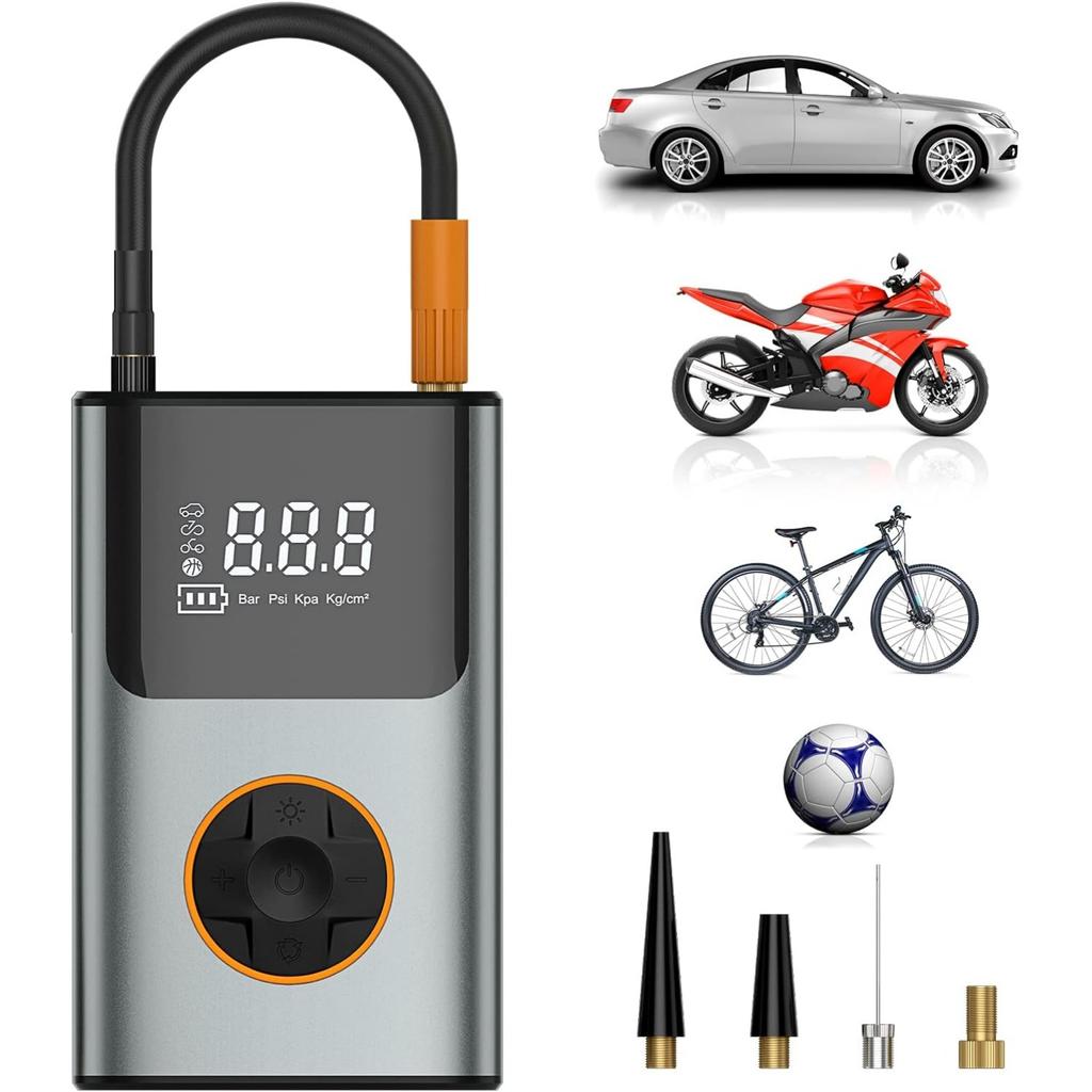 Электрический портативный воздушный насос с аккумулятором-велосипедный насос, шинный насос I50PSI, 4000 мАч, компрессор для мотоциклов, велосипедов, автомобилей, шариков