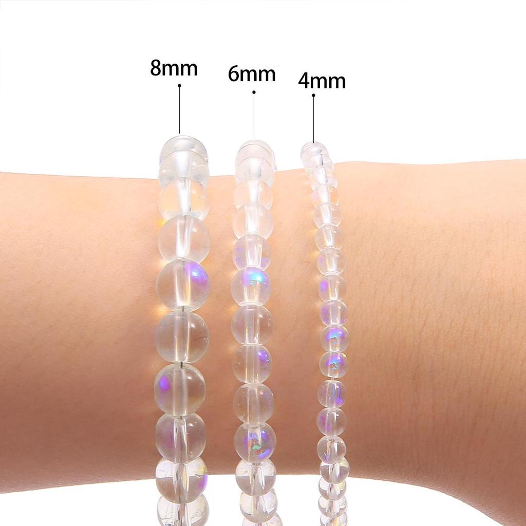 4/6/8/10 мм блестящие прозрачные стеклянные бусины, матовое стекло, свободные бусины для изготовления ювелирных украшений, DIY палочка для волос, браслет, ожерелье, серьги