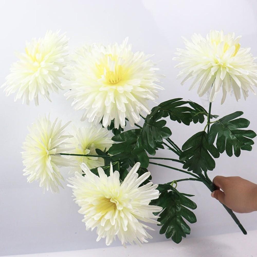 Silk Chrysanthemum Bouquet 7Head Fake Flowers High Quality Simulation Flowers Cemetery