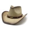 Western Cowboy Straw Hat Men'S And Women'S Outdoor Seaside Shade Beach Hat Spray Paint Straw Hat Big Edge Jazz Hat