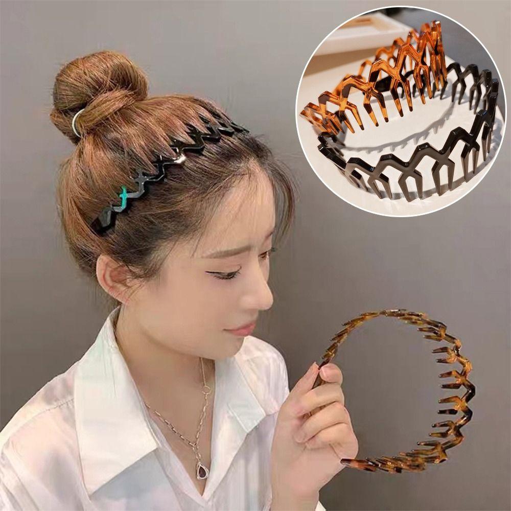 4Pcs Plastic Zigzag Hairband Makeup Headband Hair Hoop High-quality Teeth Hair Band Washing Face