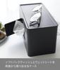 Yamazaki Tower Компактные салфетки влажные x D11 x Салфетки 2041 Двусторонние и Чехол, Черный, Прибл. Ш21,7 В11,8 см, Держатель/Коробка,