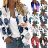 Женская верхняя одежда с длинным рукавом и принтом, повседневные топы на молнии, кардиган, рубашка, тонкая куртка для женщин