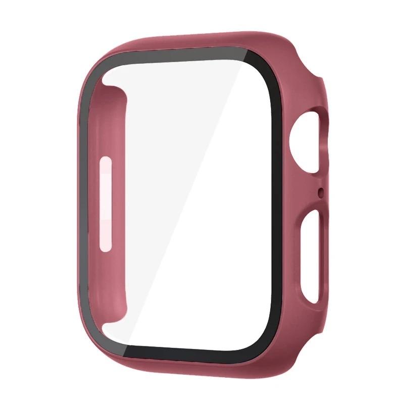 Стекло+Чехол для Apple Watch корпус 44мм 40мм 45мм 41мм 42мм 38мм ремешок Защитное стекло iwatch series 9 8 7 SE 3 корпус Аксессуары
