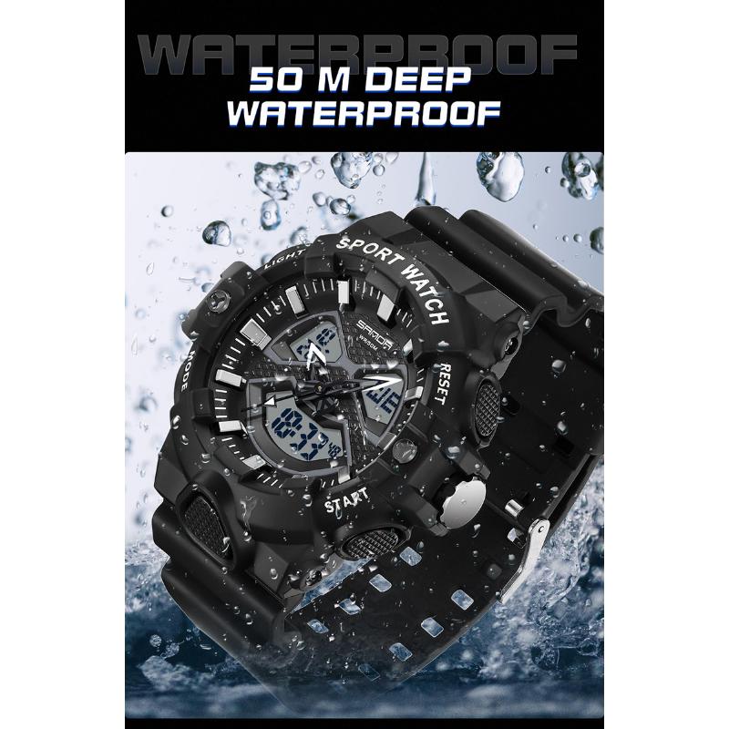 SANDA New Electronic Watch Multifunctional Outdoor Sports Waterproof Men's Watch Simple Creative Watch
