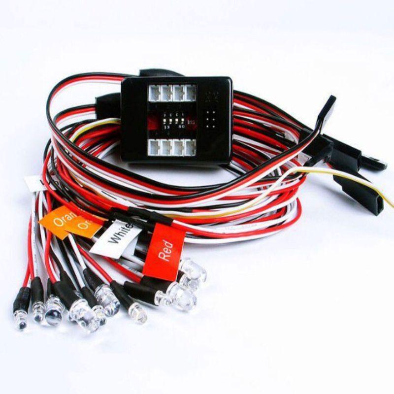 12-ламповый радиоуправляемый грузовик 1/10 светодиодный комплект освещения ТОРМОЗНАЯ ФАРА СИГНАЛ 2.4ghz PPM FM