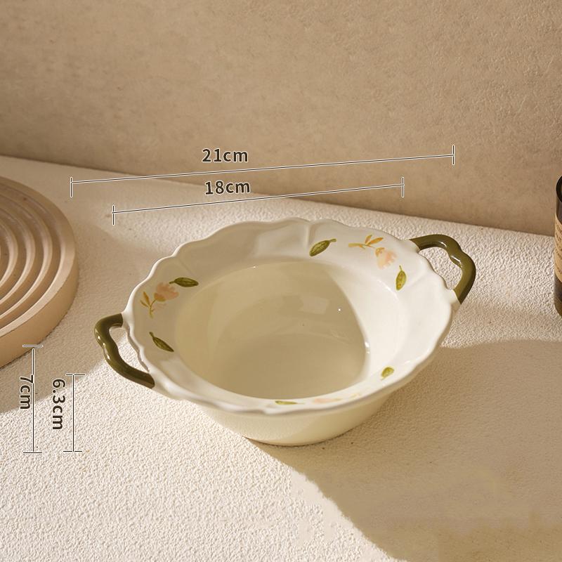 Ретро круглые цветы керамические тарелки ресторан изысканная обеденная тарелка современный стиль высококачественная бытовая посуда миски для риса