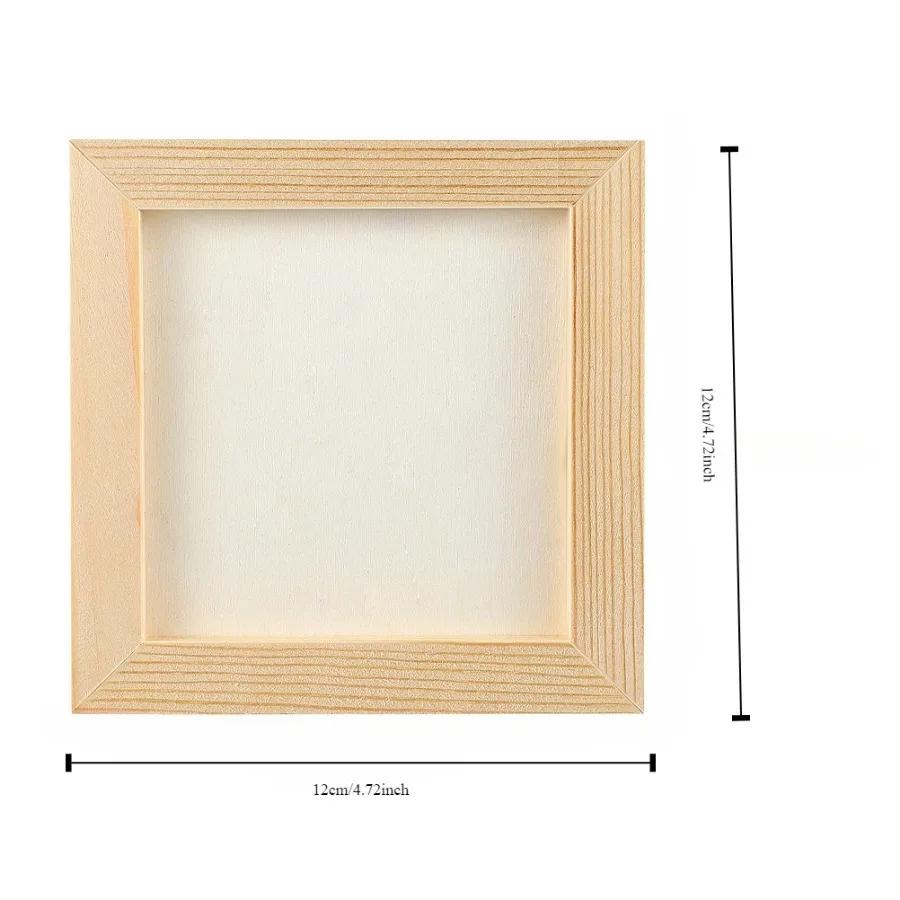5pcs INS DIY Blank Clay Frames Multi Size Art Puzzle Holder Wooden Photo Holders Children Painting Drawing DIY Handcraft