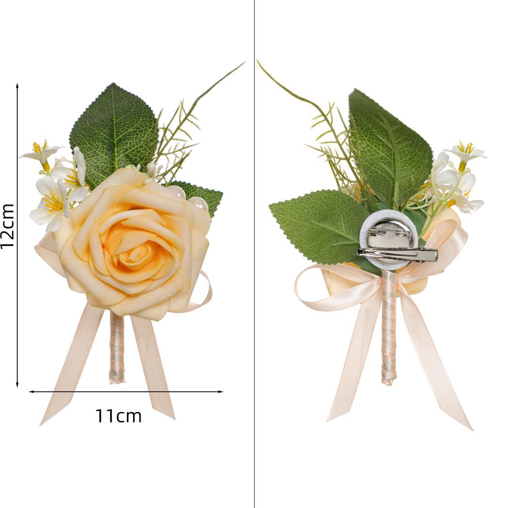 Elegant Artificial Rose Boutonniere Corsage with Delicate Craftsmanship Floral Brooch for Formal Gatherings Party