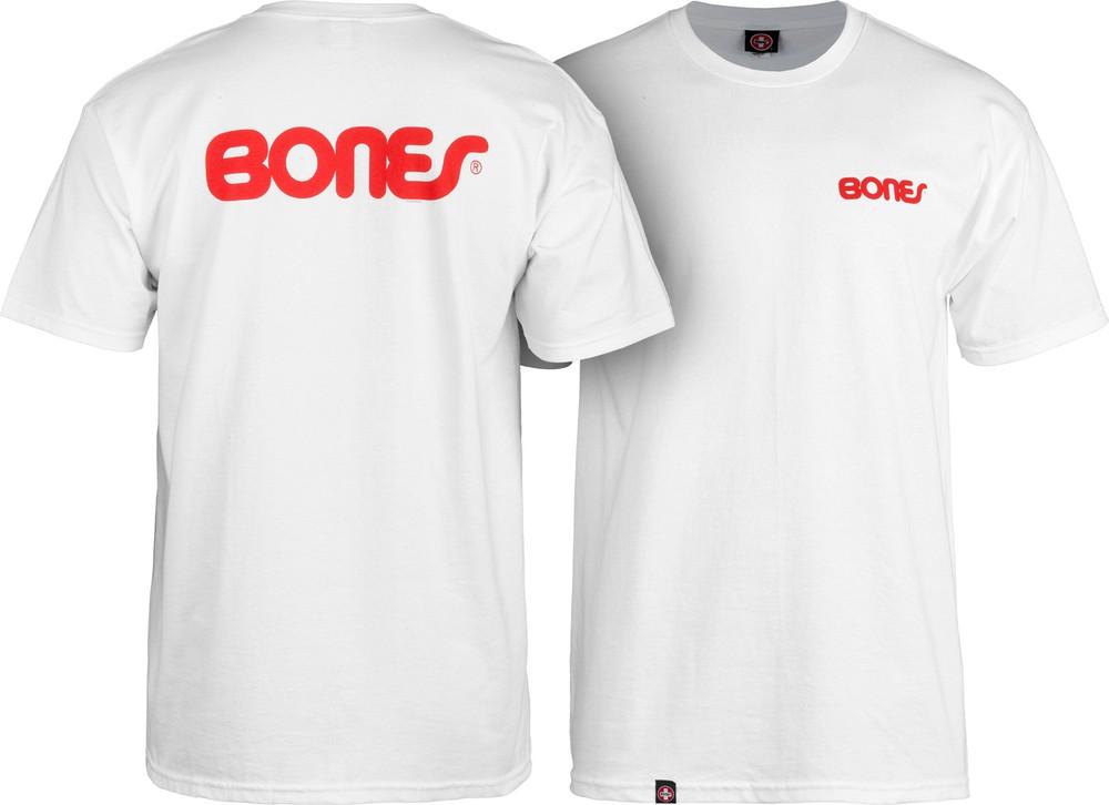 Powell Peralta BONES SWISS ТЕКСТОВЫЙ ЛОГОТИП Футболка для скейтборда БЕЛАЯ Унисекс Футболка