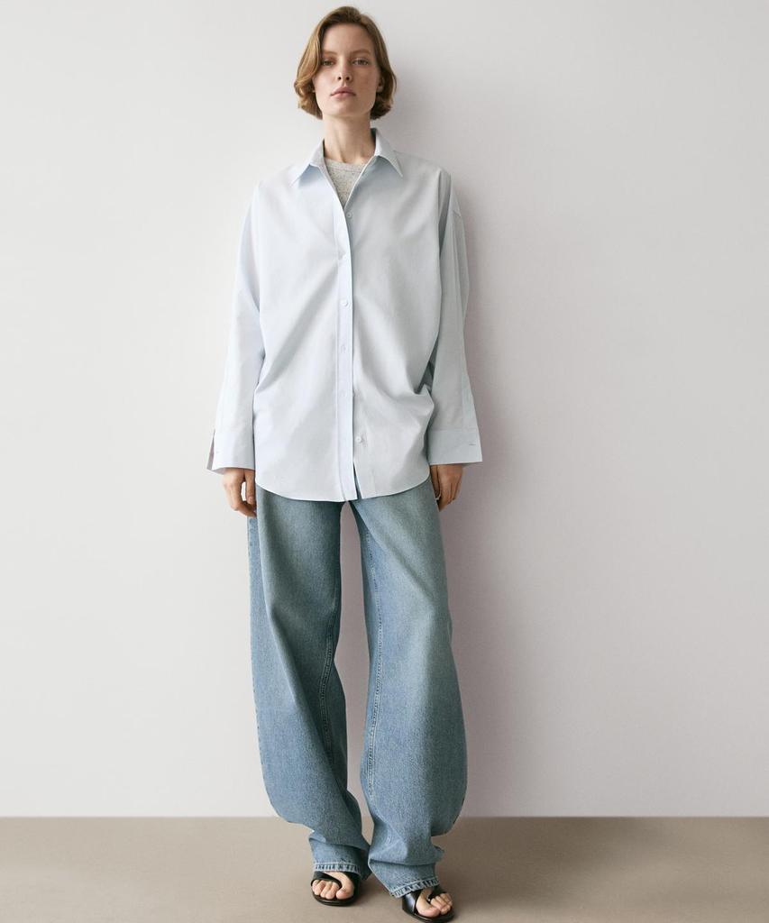 Хлопковая рубашка poplin от Masimodutti