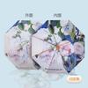 Tri-fold 8-bone Double-layer Peony Vinyl Sunscreen Umbrella, Female Umbrella, Dual-purpose Sun Umbrella, Sunshade Umbrella
