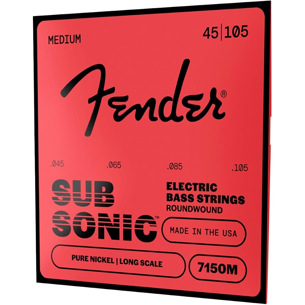 Fender SubSonic 7150M Bass Strings Pure Nickel Long Scale Gauges .045-.105 4 String Set