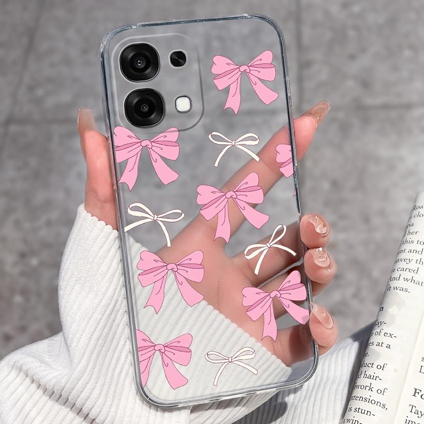 Для Oppo A6 Pro A6x A5x K13 Realme 15X C85 V70 V70s CT 7 7T 8 Чехлы для телефонов Красивые узоры Сакура Бабочки Корпус Мягкий силикон ТПУ Прозрачный корпус