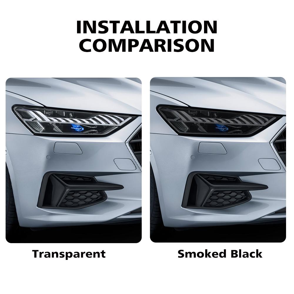 For hot A5/S5 B9 A6/S6 A7/S7 C8 A8/S8 D5 Car Headlight TPU PPF Protective Film Pre Cut Smoke Black Vinyl Wrap Anti-Scratch Film