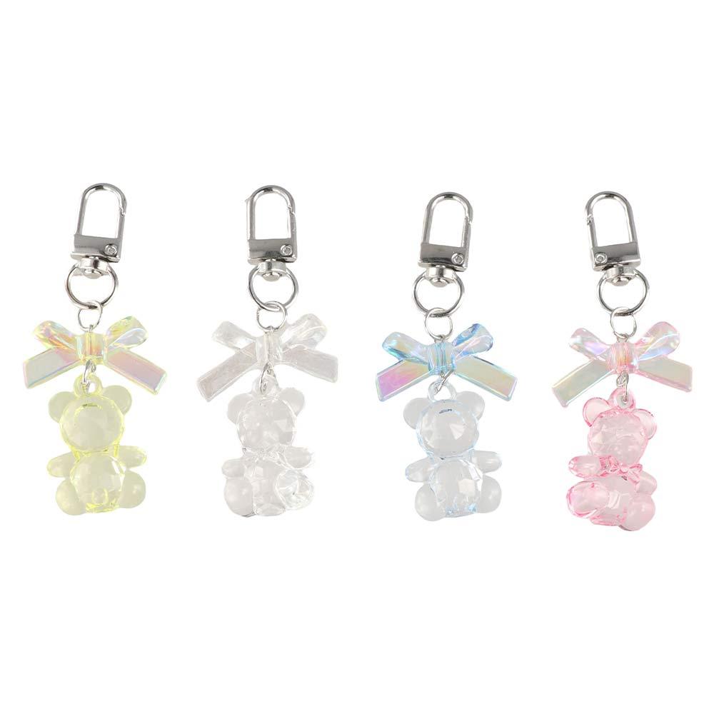 Брелок для сумок из смолы в виде мармеладного мишки, конфетный цвет, милая подвеска на сумку, милый брелок для автомобиля для женщин