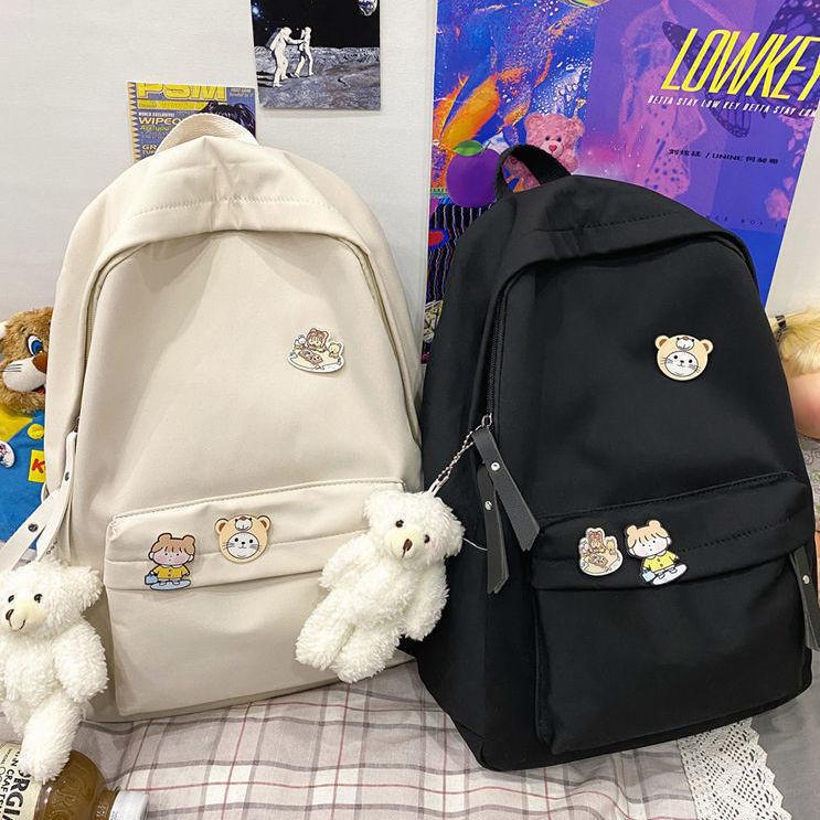 Shoulder Solidcolor Backpack Bag High School Students Junior High Gift Unisex