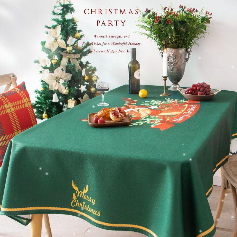 Рождественская скатерть водонепроницаемая, с защитой от ожогов и масла, скатерть, не требующая стирки, коврик для стола, коврик для журнального столика, скатерть