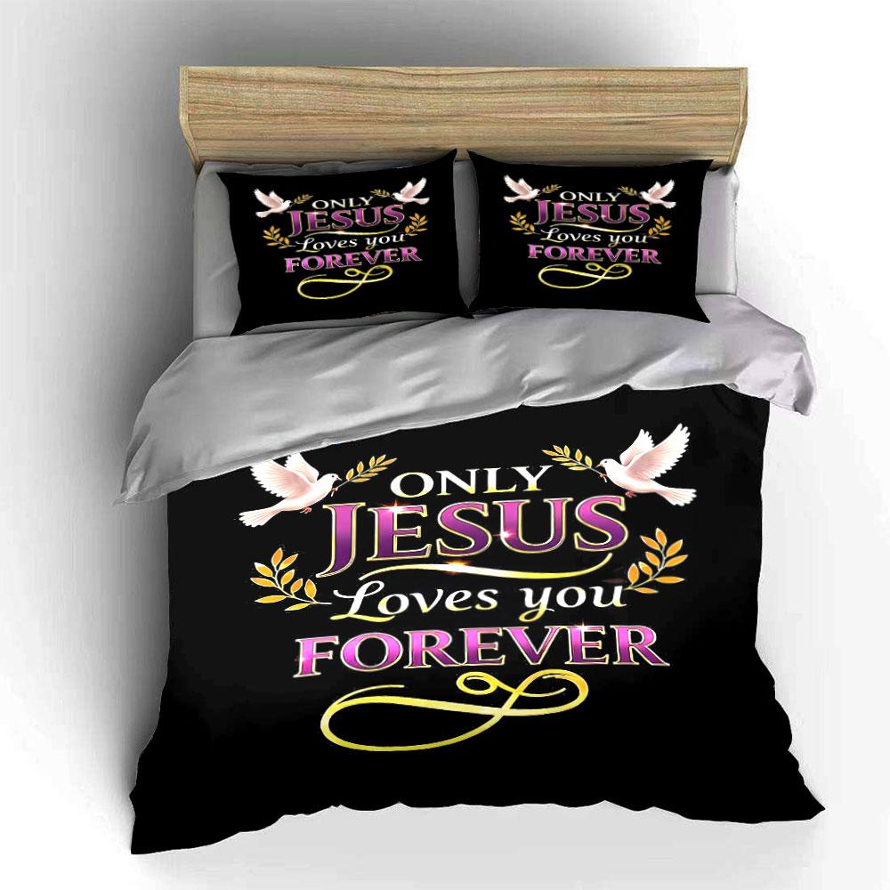 "Only Jesus Loves You Bedding" Bedding Duvet Cover Set Duvet Cover Pillowcases (1 * Duvet Cover 2 * Pillowcases, without duvet insert)