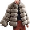Women Fashion Luxury Faux  Coat Stand  Winter Warm Overcoat