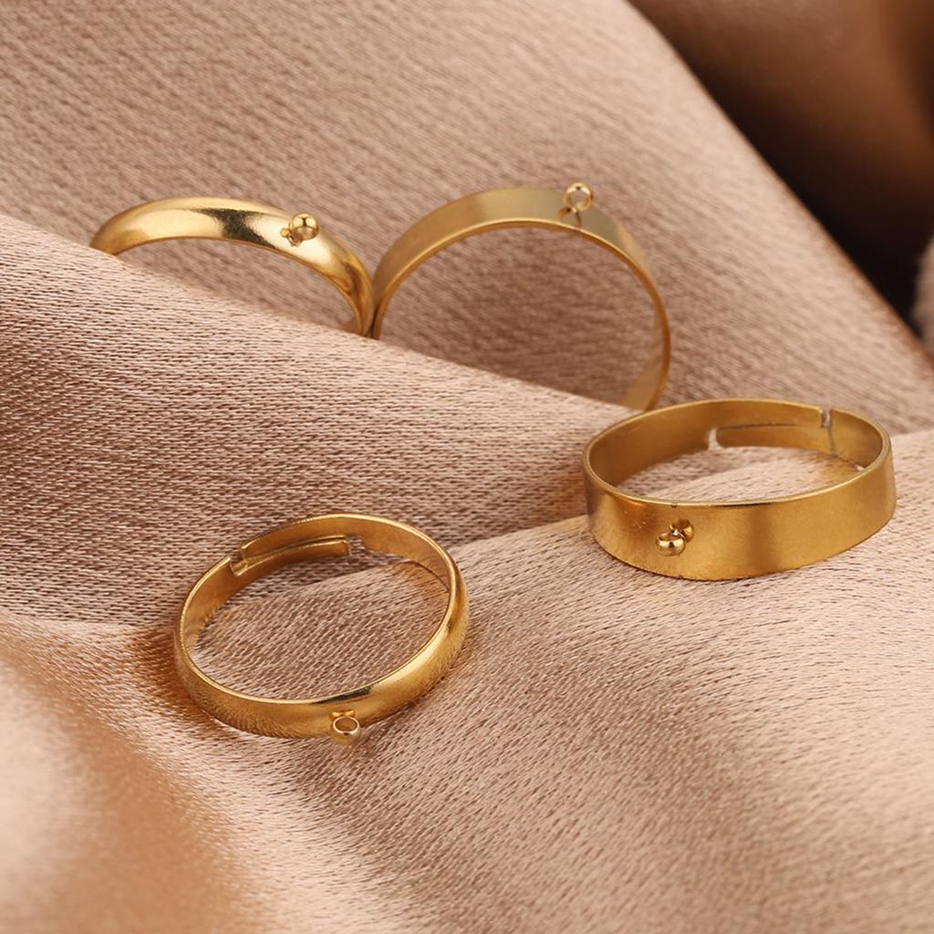 10 шт. Основы колец из нержавеющей стали Открытые регулируемые кольца для пальцев Заготовки для изготовления украшений своими руками для мастеров Подарок ручной работы