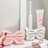 1pc Ceramic Bow Toothbrush Holder Ornament Ceramic Toothbrush Toothpaste Storage Rack Bathroom Accessories Brush Holder