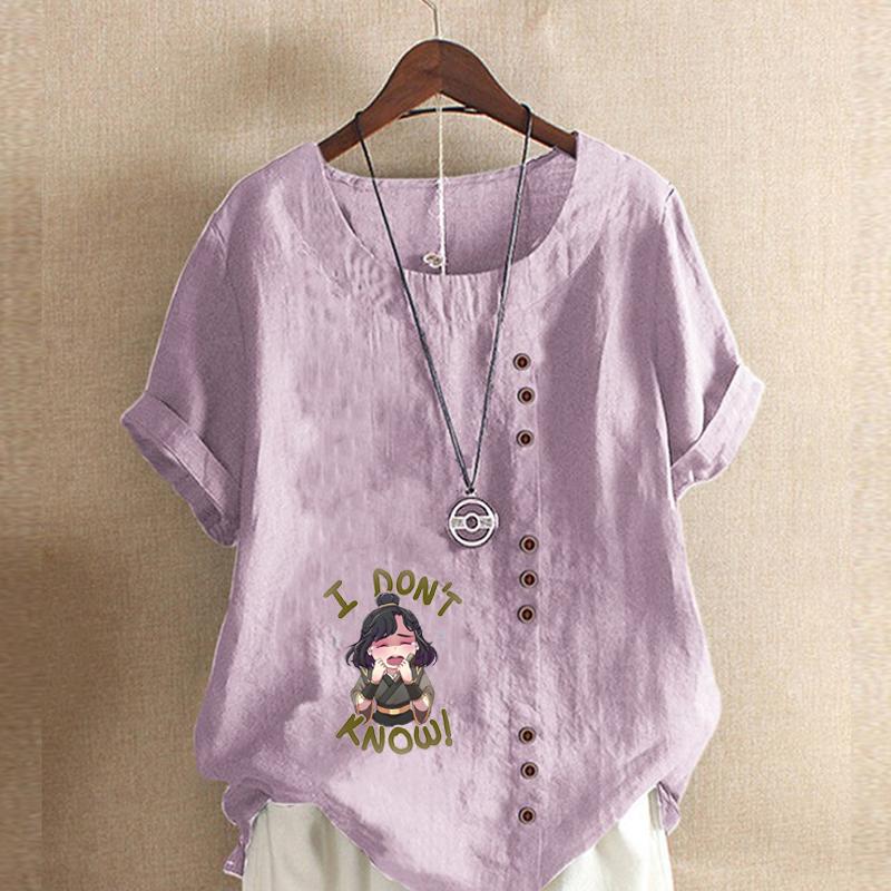 Женская мода Crying Girl Printed футболка с коротким рукавом свободная хлопковая рубашка повседневная свободная летняя блузка топы больших размеров