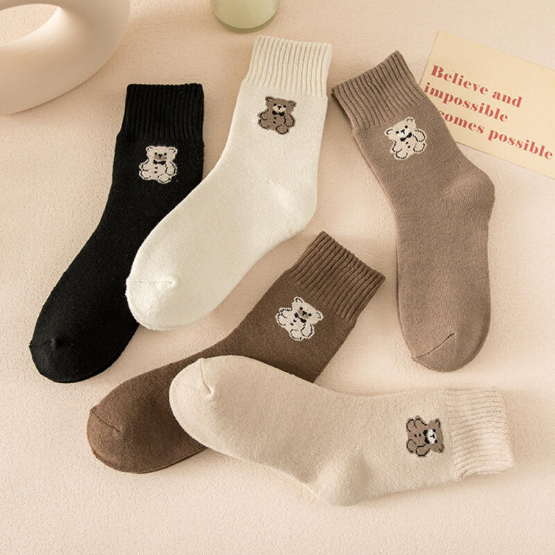 5 Pairs of Self-Heating, Warm, Fleece-Coated Winter Socks for Women