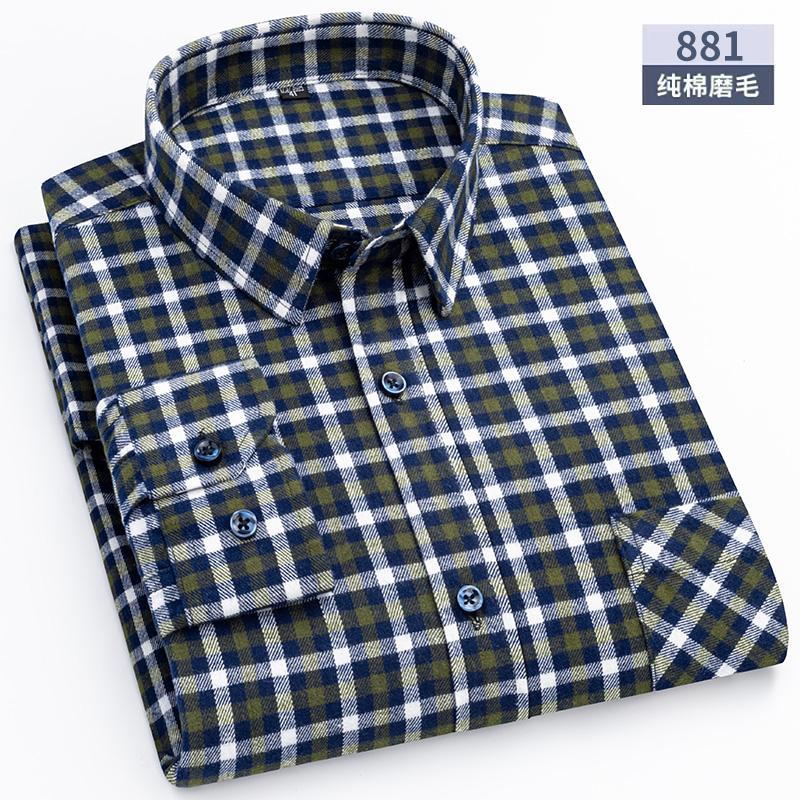Свободная мужская клетчатая рубашка S~6XL, с длинным рукавом, на осень-весну, мягкая, стандартного кроя, 100% хлопок, байковая, повседневная одежда для мужчин