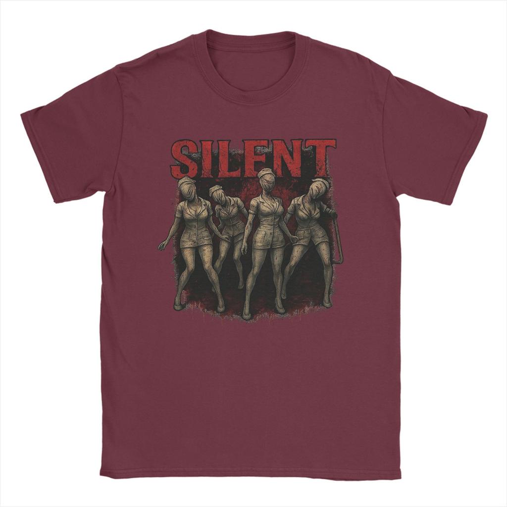 Винтажная футболка Silent Hill Nurses для мужчин с круглым вырезом, 100% хлопок, футболки с коротким рукавом, одежда с графическим принтом
