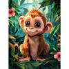 5d DIY Алмазная картина, вышивка крестом, мультфильм, животное, обезьяна, алмазная вышивка, мозаика, полный круглый дрель, домашний декор