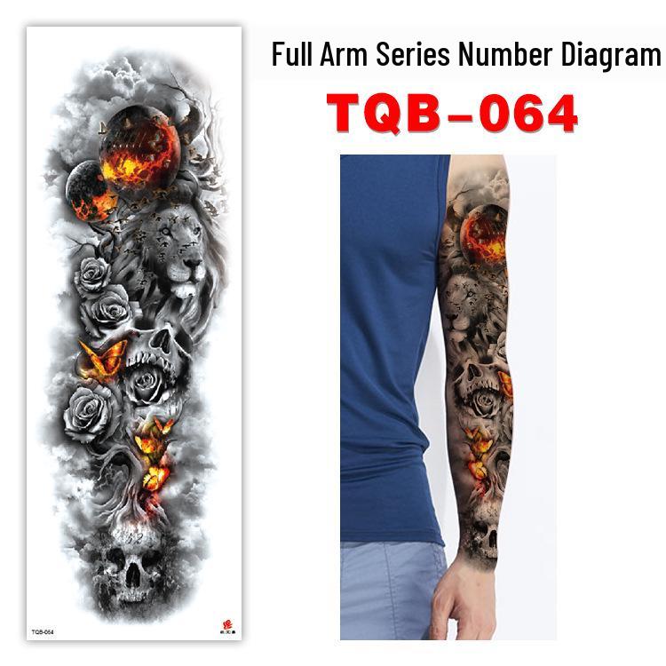 Водонепроницаемые временные татуировки на всю руку с большим цветком, настраиваемые - TQB081-100