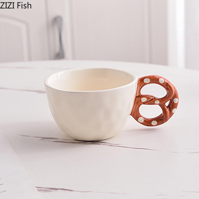 Alkali Water Biscuit Shaped Mug Ceramic Cup&saucer Dining Table Coffee Cup Tea Mugs Afternoon Tea Teacup Fruit Juice Container