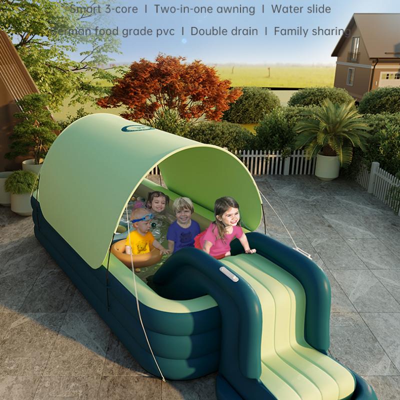 2.1/2.6/3m Swimming Pool Alberca Large Family Pools Babies Children Inflatable Pool Baby Sun Shade Folding Pool for Garden