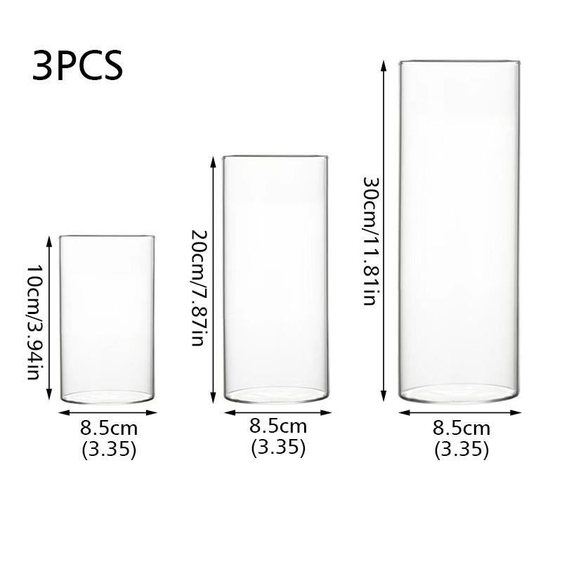 3/4 шт. Стеклянная ваза, настольные украшения, сухие цветы, гидропонная система, свадебные принадлежности, ваза, подсвечник, набор, минималистский, 2 комбинации
