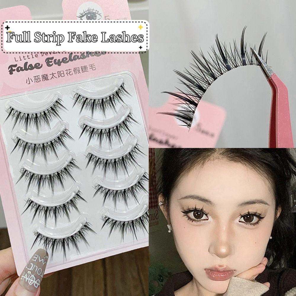 DIY Fake Eyelashes Curled Full Strip Fake Lashes Soft Black False Eyelashes  Makeup