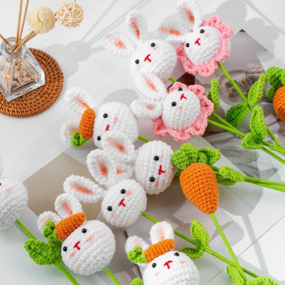 Doctoral Hats Graduation Knitted Flower Hand Woven Yarn Crochet Flower Bouquet Teacher's Day Gift