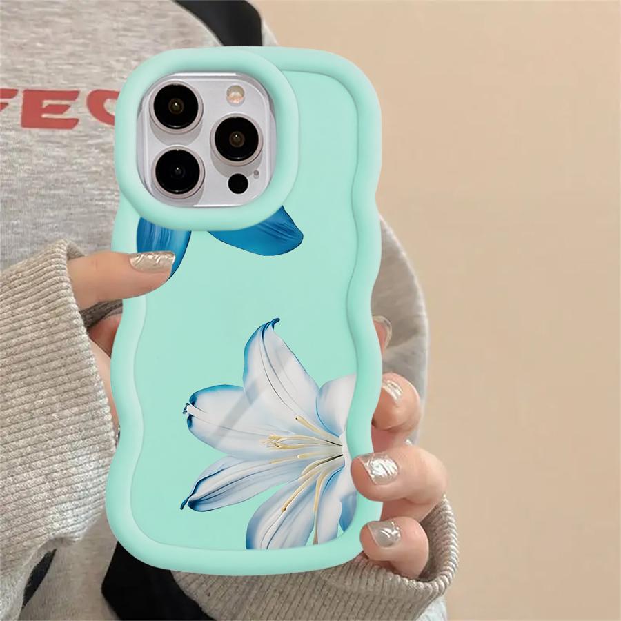 Мягкий чехол-бампер с мультяшным цветочным узором для iPhone 17 Air 13 14 11 16 Pro Max 15 Plus 8 XR 12