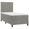 3142881 vidaXL Divan Bed and Mattress Light Grey 90x200 Cm Velvet