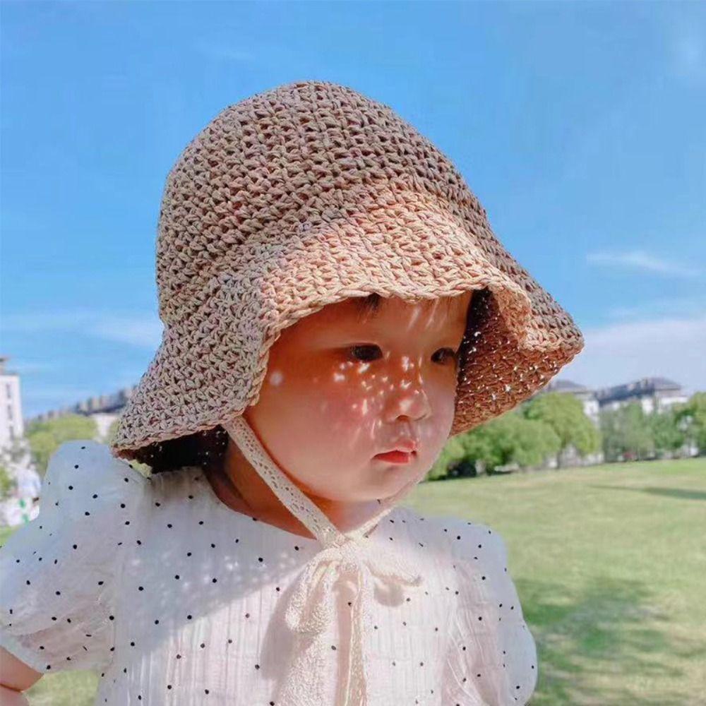 Summer Sun Protection Princess Panama Cap Straw Cap Beach Hat Lace Baby Hat
