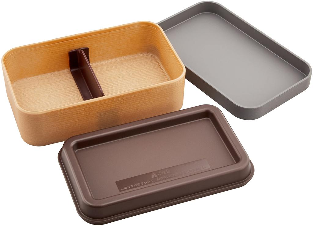 Showa Lunch Rice Wood Long Square Charcoal Clean Сделано в Японии 4979540 Коробка, не прилипает, Зерно, Смола, Бенто, Серый, Покрытие, Можно использовать в микроволновой печи/мыть в посудомоечной машине,